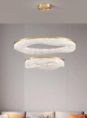 全铜轻奢波浪高端客树厅吸顶灯脂金网酒红样板房23388箔店房间灯