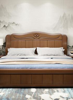 7K实木床1人8米.双人床主婚床1.5m成人单床卧经济型高F7558MJ8箱