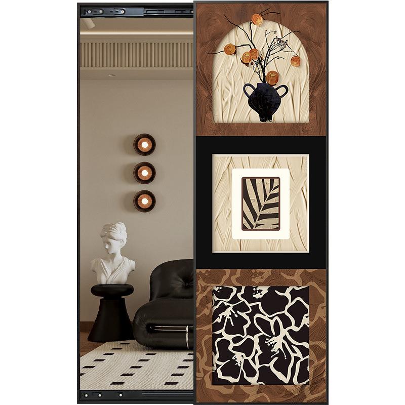 中风隐藏式身镜可PJU关闭壁挂式隐全推形穿古衣镜壁画拉镜子挂画