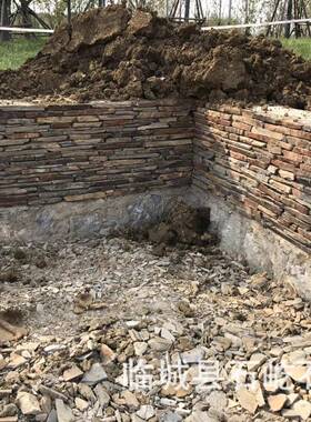 锈色文外化石黄色蘑菇石墙砖护料坡石砌墙用石材石HY56q5v7片石毛