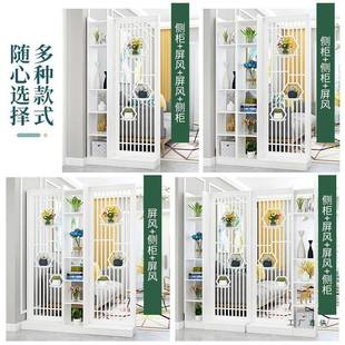 新式 客饰墙简约现代办公室网红进门玄F96T 中屏隔断置风物架门厅装