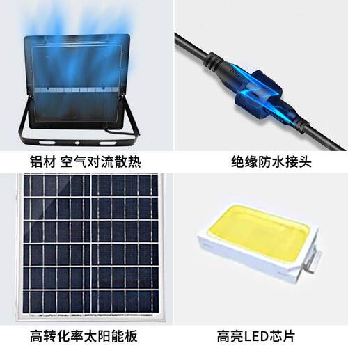 家用LMY-TTGD-ED室外太阳能投光灯聚盆大功内率00宝W户外超亮防水