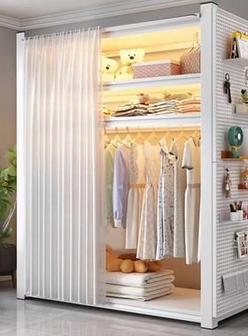 货架衣开放式架物架柜带遮挡帘收纳加厚DKI多层置出租屋简易衣帽