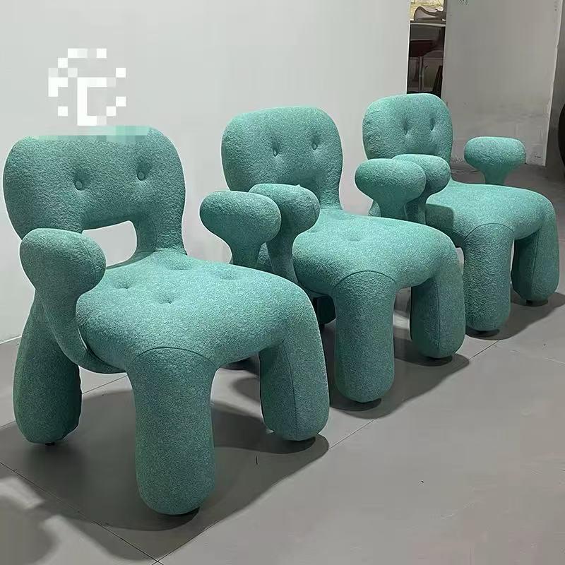 简约单人展位椅异形概念弯曲子204餐椅酒店椅别墅厅休闲宝宝卡通椅子