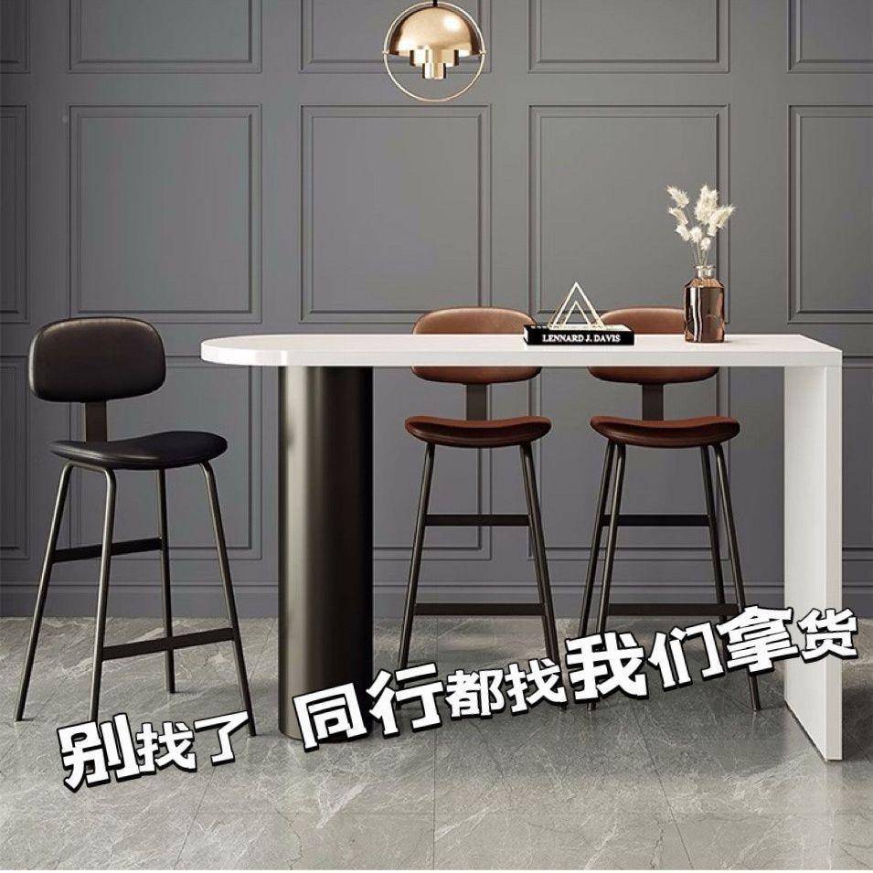 吧台椅工凳FJK业风软包靠背高脚铁艺用简约现代家吧台酒吧椅凳高