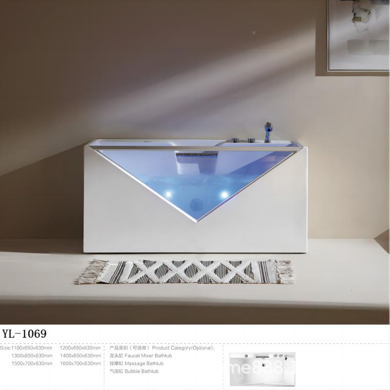 盛嘉亚克力小户型家透明深泡洗澡泡用浴盆网红冲仟浪按浴摩水BXJ-