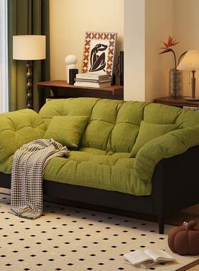 意式极人简布艺沙客厅用家双小户型门市公寓出租房用LGU大三人发