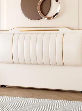 床板款软包布艺床新头简约现代49612实木布艺床靠背落布艺床靠垫
