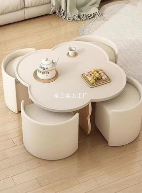 几奶油IRD风几客厅边新款小户型现代简约带茶坐凳茶创意网红圆形