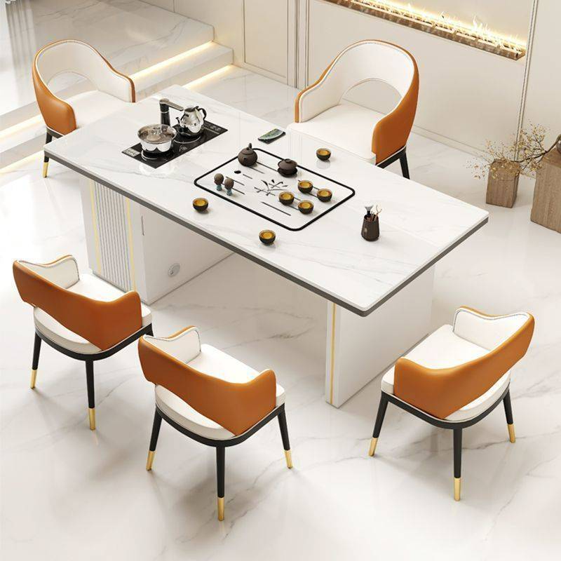 岩板茶桌椅办公室客厅一整套简约家用阳台小茶台可充电泡茶桌商贸