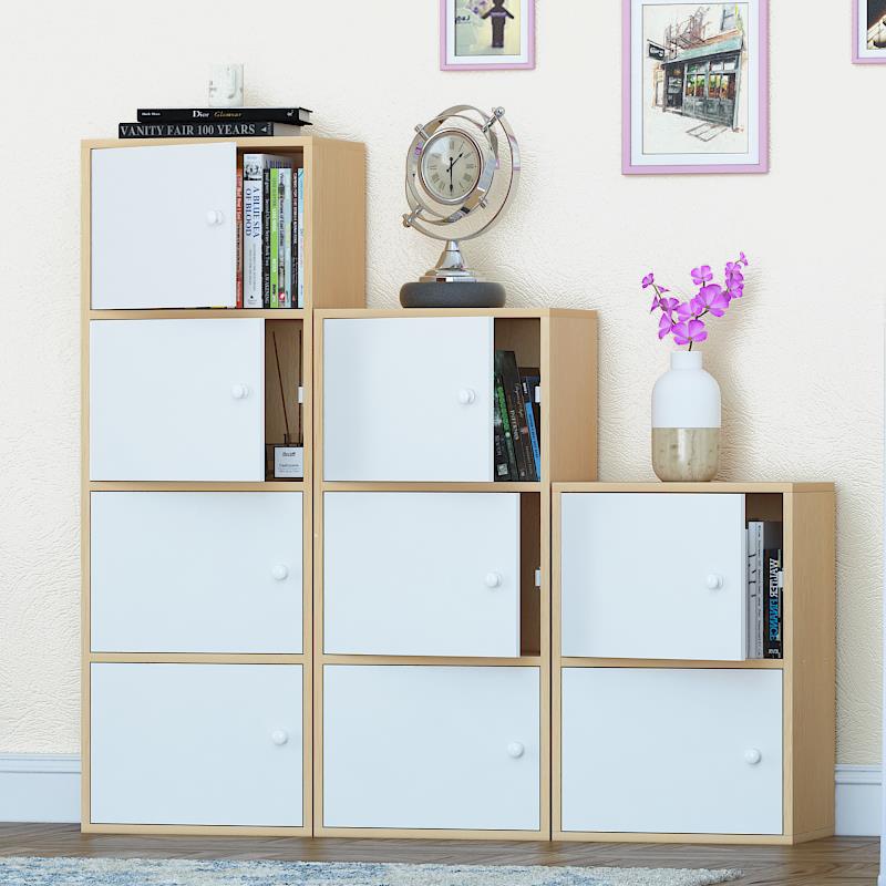 K8PAJ加大简易书柜子带门储柜墙角落地书物儿架童置组合收纳简物