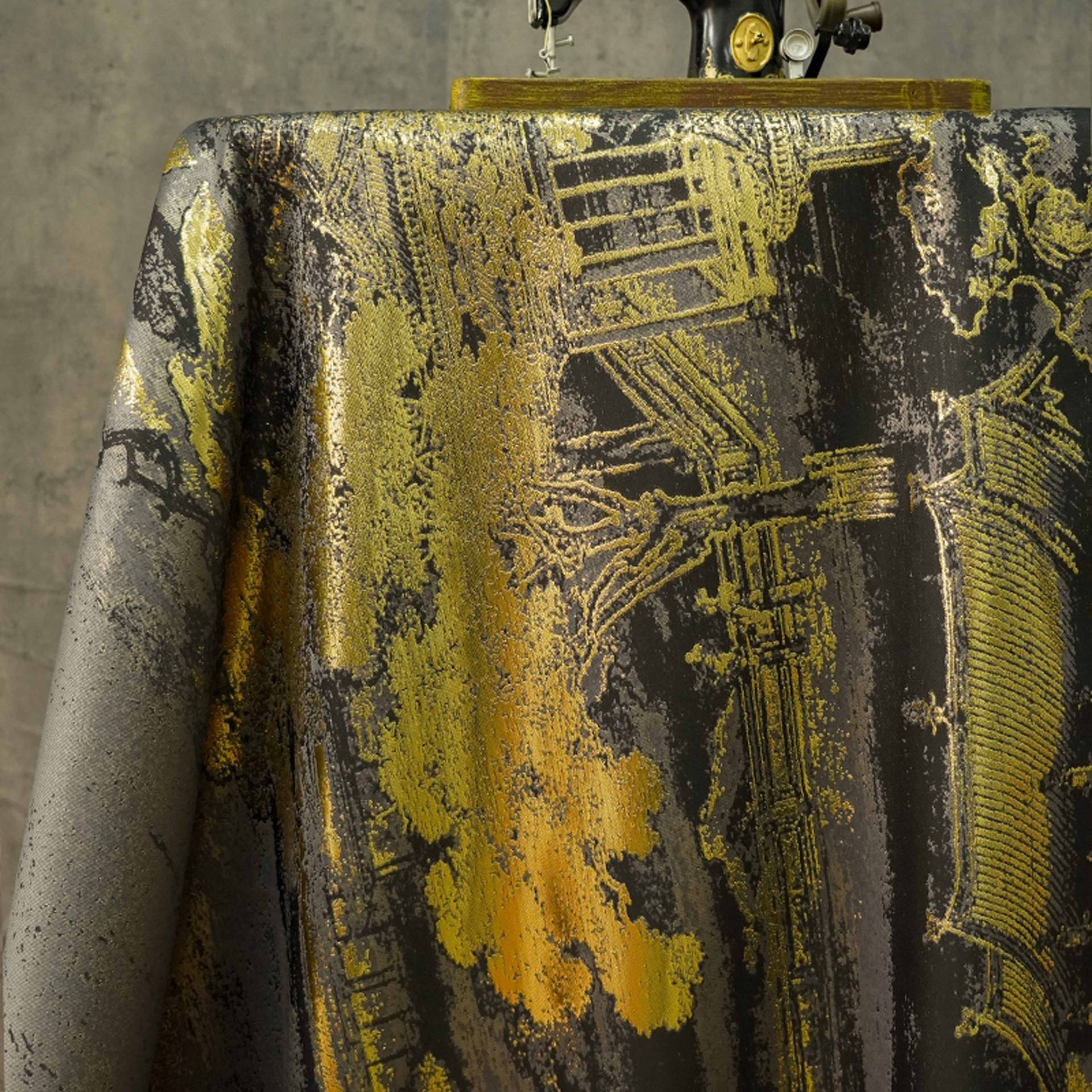 【汉宫秋月图】新中式仿宋锦马甲外套色织时装面料国风复古提花布