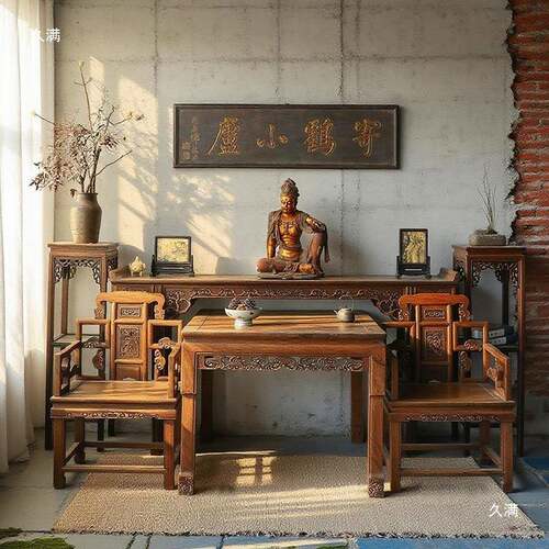 客厅套四件套柜中堂0054654案堂屋台八桌仙中堂桌六件农村条条几