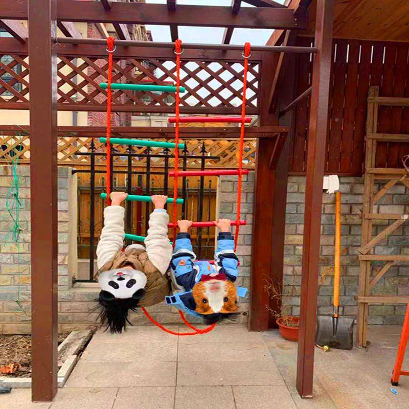 园儿006童攀爬绳攀梯室锻炼器材彩色爬梯家庭幼儿木质娱乐爬软梯