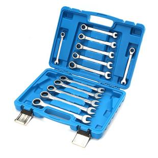 12件速扳手套五金工双具72齿用扳手手动棘轮装开口扳244手快组套