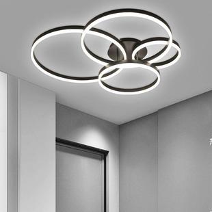 供货d客厅吸顶灯简约环卧室创意圆家9002 银用le亚克力餐厅灯灯