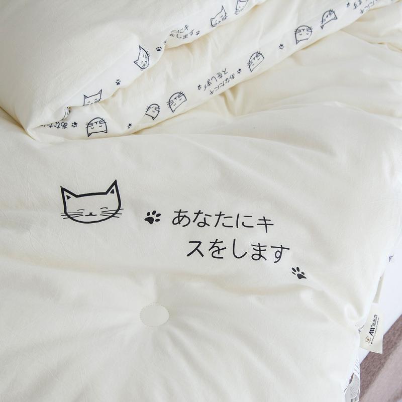 A类日式被子夏被夏凉被纤豆春秋加大厚catlife0秋冬维被棉芯冬被