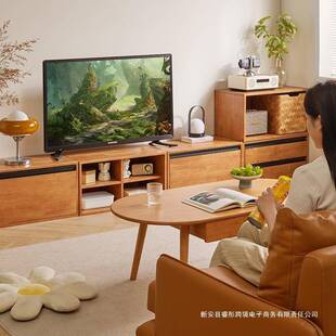 实木书柜矮柜ULR落地书架物架电视储柜组边几格合子柜置简约物收