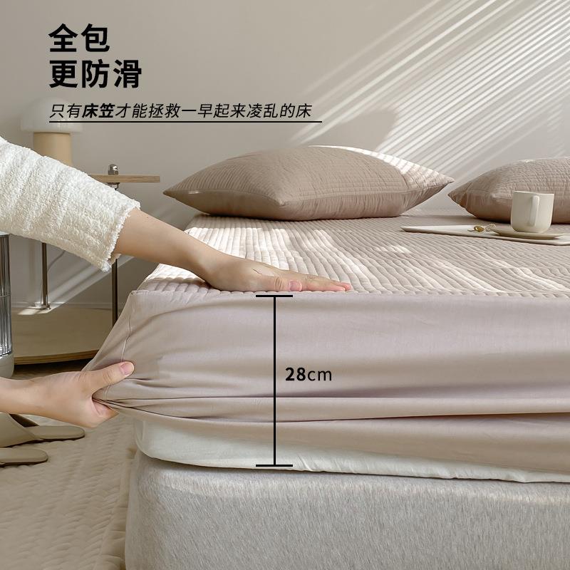 床笠单件定18WSZm棉全纯加厚夹棉床席罩梦思.固床垫保护套床套