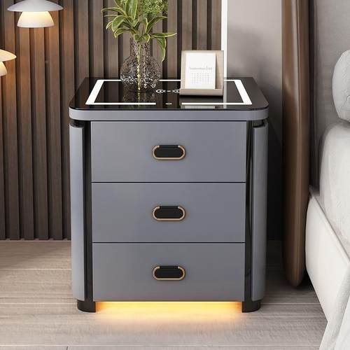 智纹能锁床头柜ZJA保柜一险体指纹轻奢家用电子指保险箱收纳储物