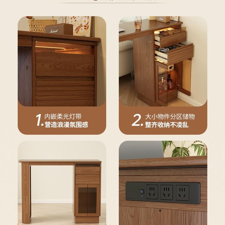 冬木实吧木吧台桌阳台客厅伸缩小户型985隔高脚吧台边柜沙断发台