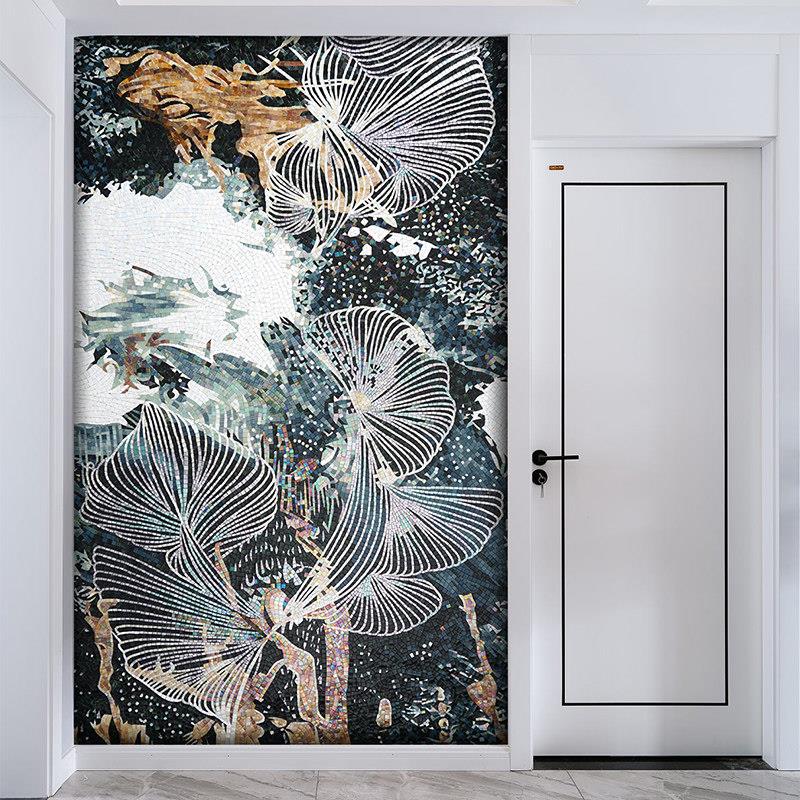 抽象艺术马赛克背景墙玄关客厅餐厅过道简约大气装饰画瓷砖壁画