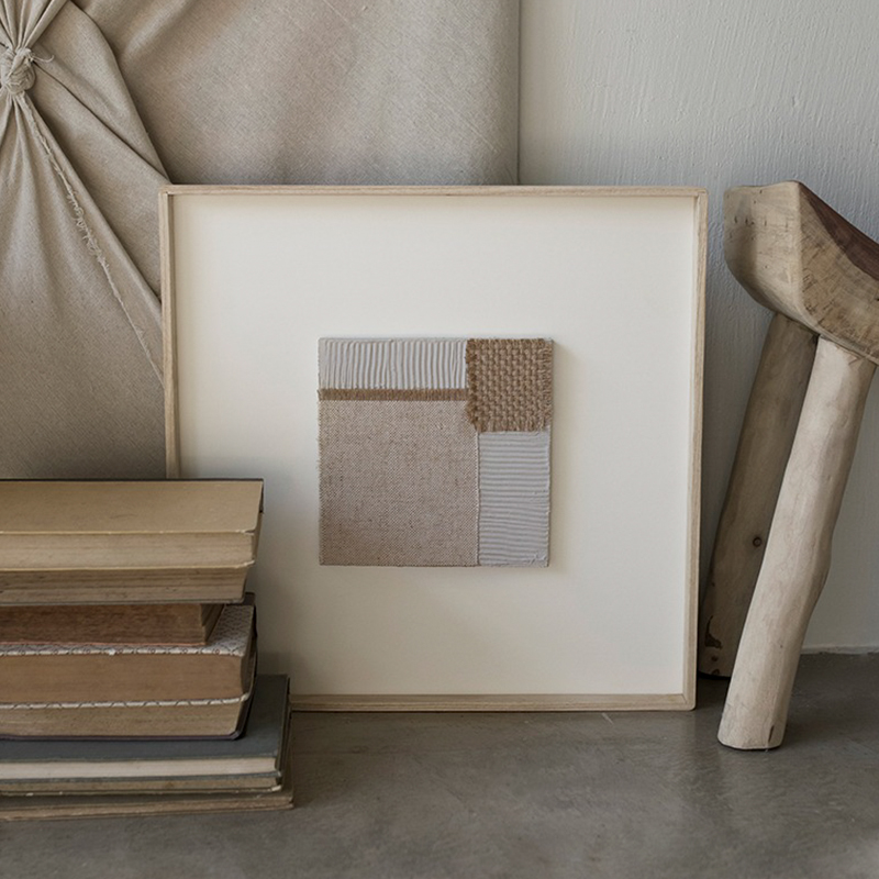 手绘肌理原木装饰画日系侘寂风挂画日式赤贫风客厅餐边柜墙饰极简
