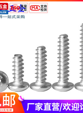 304不锈钢圆头平尾自攻木螺丝MM3.5x6x8x10x12x14x16x18x20x25x30