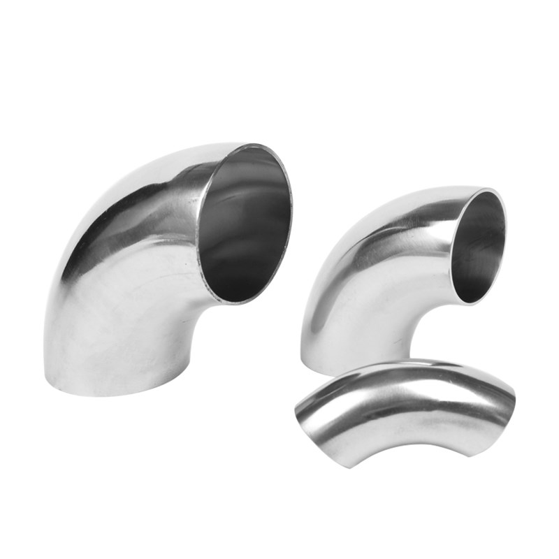 卫生级弯头304不锈钢90度内外镜面抛光冲压亮光焊接管件弯管