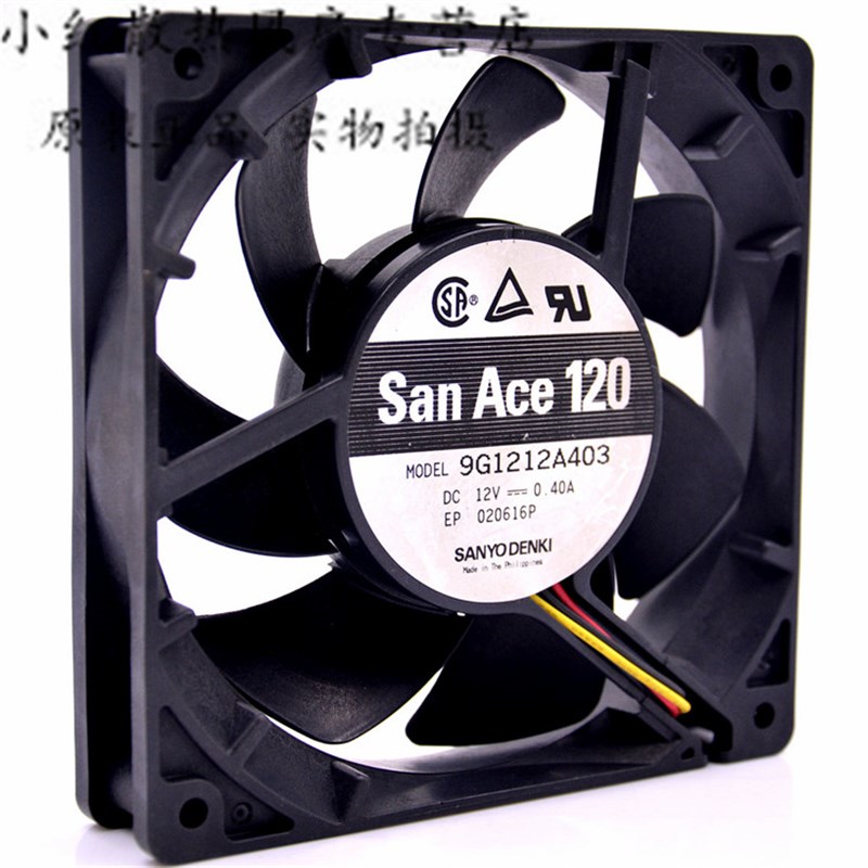 三洋/Sanyo 9G1212A403 12V 0.40A 12CM/厘米 12025 机箱散热风扇
