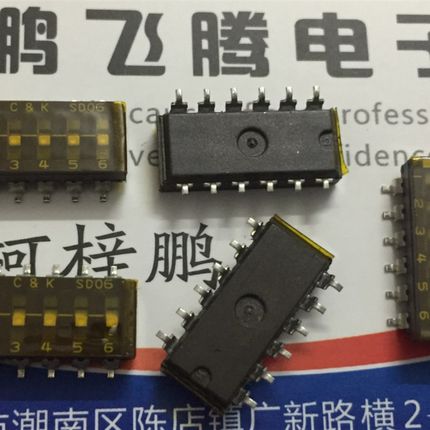 原装美国C&k SD06H0SKR 贴片拨码开关6位 间距2.54mm 6P编码开关
