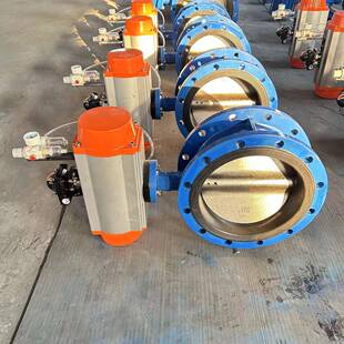 气动法兰蝶阀双作用软密封蝶阀单作用气缸厂家D641X-16Q