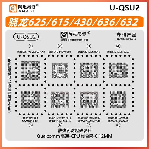 骁龙625 425 617 410 615 430 435 SDM636 660 632 450 CPU植锡网