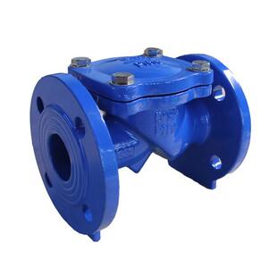橡胶瓣止回阀H44X球墨铸铁单向阀法兰卧式橡胶板止回阀防回流