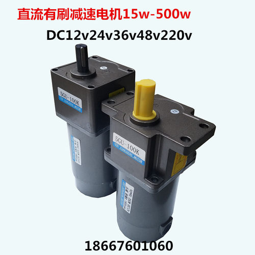 直流减速电机DC24v220V永磁直流调速马达有刷电机15w100w350w500w