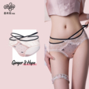-姜-纯欲风洛丽塔蕾丝少女波点印花交叉带抑菌纯棉裆性感内裤女生