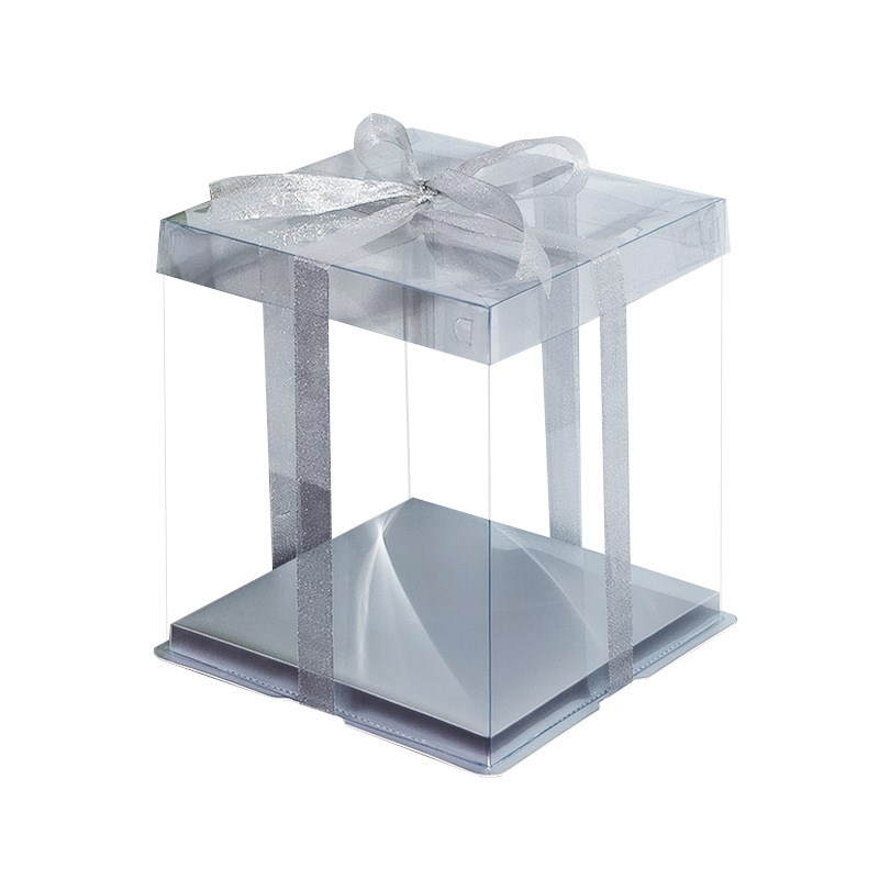 PET手提蛋糕盒现货 透明方形生日蛋糕盒 6寸4寸蛋糕包装盒