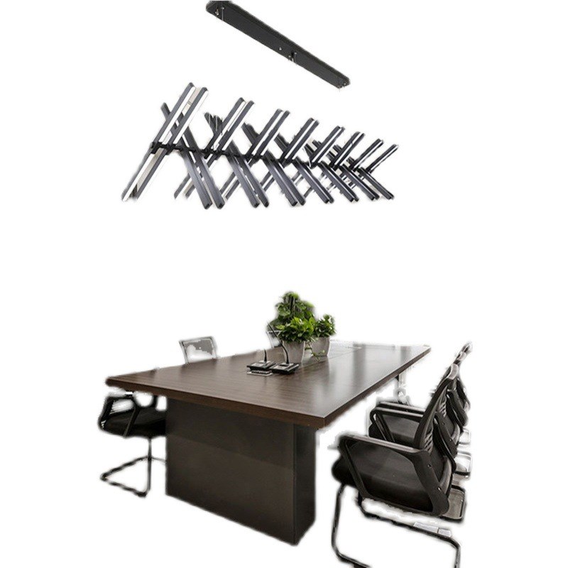 极简线性餐厅鱼骨吊灯现代简约设计师办公室会议室灯餐桌吧台吊灯