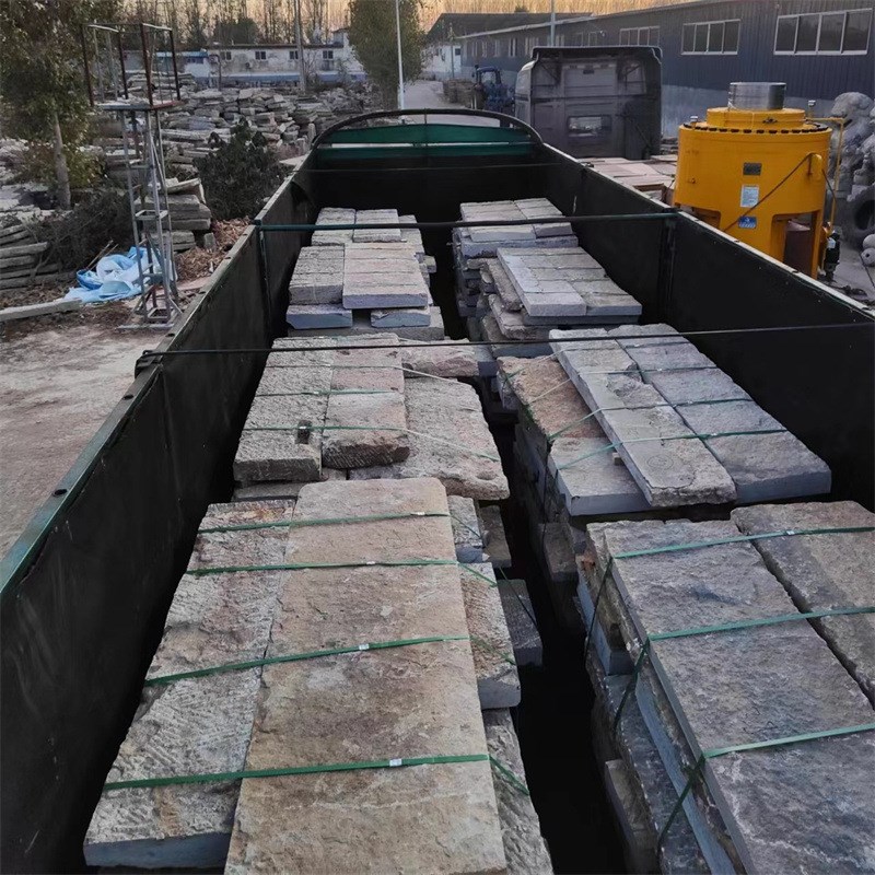 古典园林庭院路沿石仿古做旧石板老石条毛石景区铺路踏步石老石板