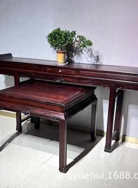 酸枝中堂六件黑套厚简约带抽屉农村重MUT屋自堂建房客厅条案八仙