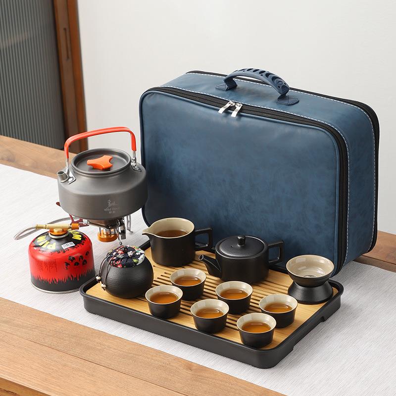 户外露营围炉煮茶便携式旅行茶具套装瓷烧整水壶一套野外F97MH68H
