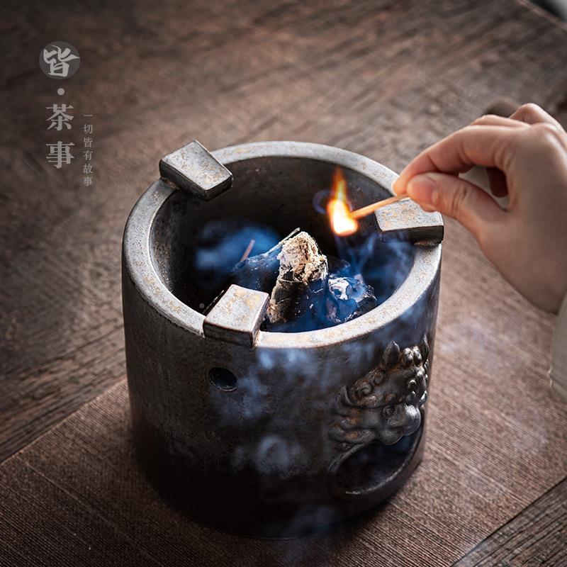 瓷zcl20211复古碳炉装野外户外陶酒精炉碳壶大容烧水壶套装套家用