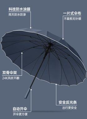 高端雨伞2骨NGL长柄雨伞大号男士加动大4加固防风伞加自厚商务伞