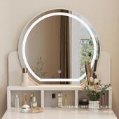 奶油风飘窗妆LTP台小型化妆桌简约现代卧室2梳0柜25新款 翻盖头一