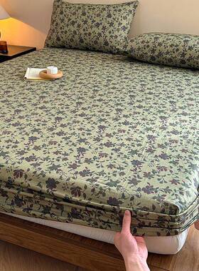 轻奢罩类EX250222纯棉双层纱床笠单滑件全棉防床单人床垫套保护罩