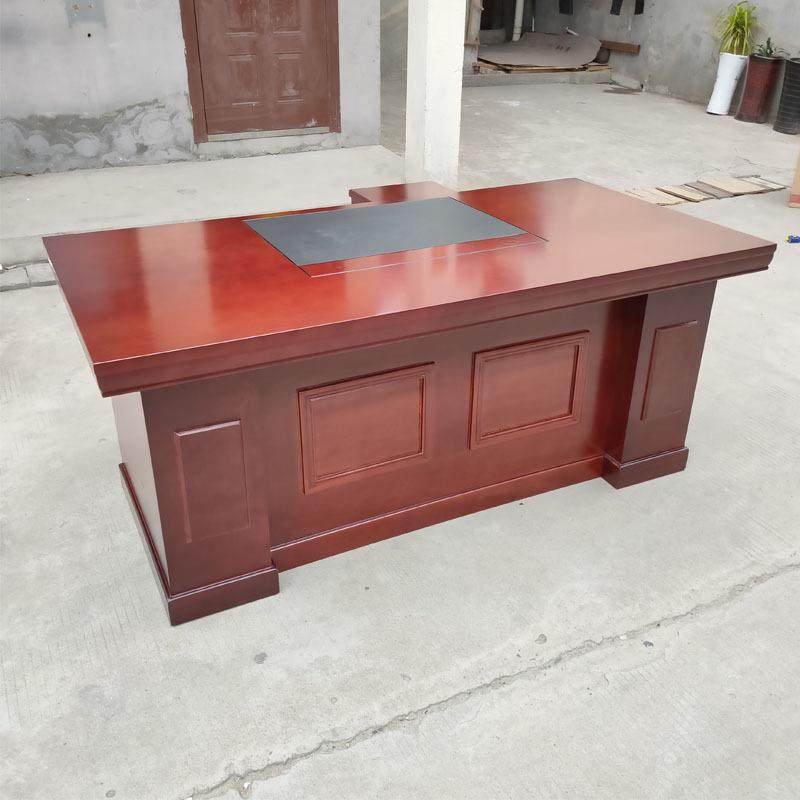 大班台.8米理老板经桌1.6实单木1皮主管桌人油S-836漆办公电脑桌