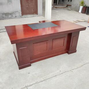 大班台.8米理老板经桌1.6实单木1皮主管桌人油S-836漆办公电脑桌