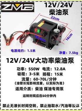大功率电动抽油泵1V242V22V0TOU伏吸泵直流加油泵柴油抽油自机器7