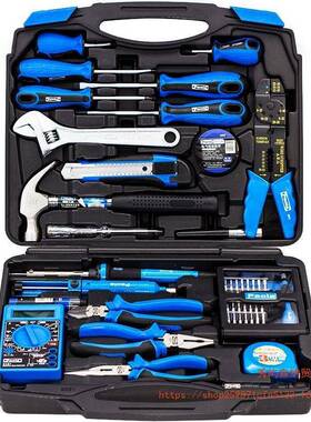 保拉(66Paoa)53件套工具箱装钳子烙铁套物业电工维修组套8电l051