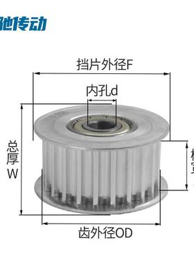 m涨紧轮8同步SZI轮8M36齿槽宽27/3调节轮/惰轮孔17/202/25/30/35